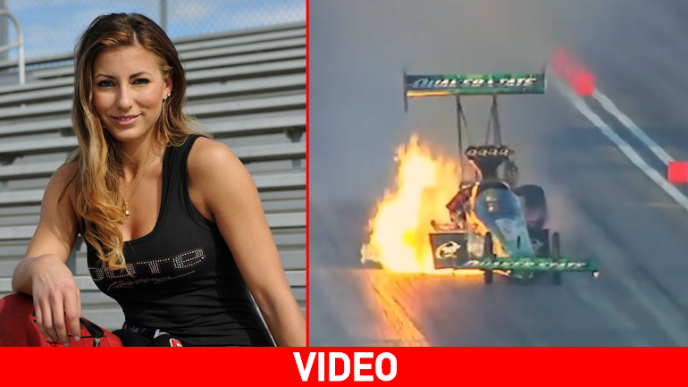 Πήρε φωτιά το Top Fuel όχημα της… Leah Pritchett